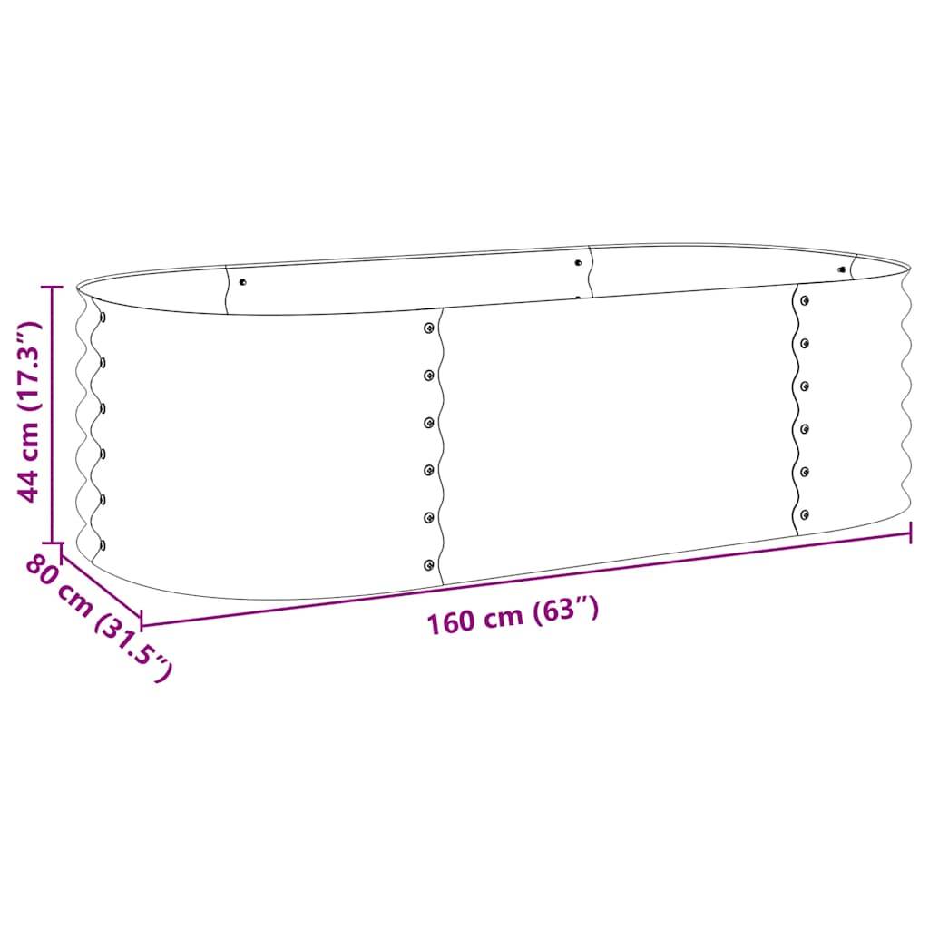 Prolenta Premium - Jardinière acier argent 160 x 80 x 44 cm - Prolenta premium p366.9 - Image 8