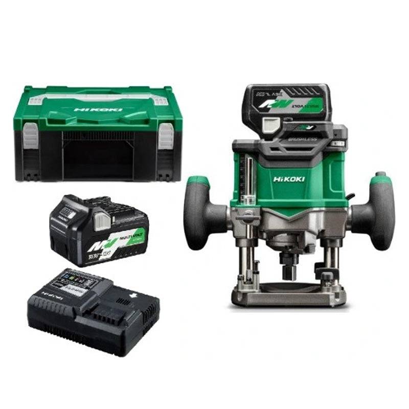 Défonceuse pince 12mm 2x36V 2,5Ah MV Brushless Hikoki M3612DAWPZ Vit variables, en coffret Hitcase Prof fraisage 50 mm Hikoki