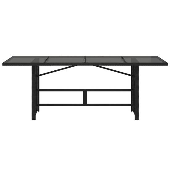 ComfortXL - Table de Jardin Noire 190x80 cm en Résine Tressée et Plateau Verre Trempé pour Terrasse – ComfortXL Outdoor Living - Image 4