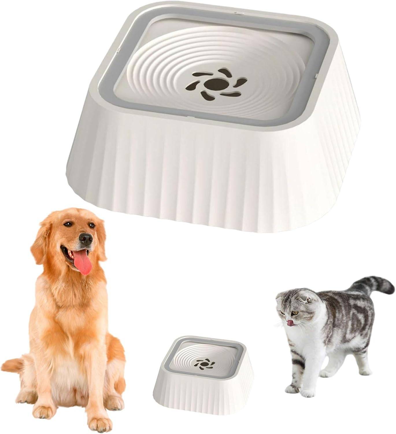 Vendos85 - Gamelle à eau pour chien de 1,3L Anti-éclaboussures blanc Vendos85
