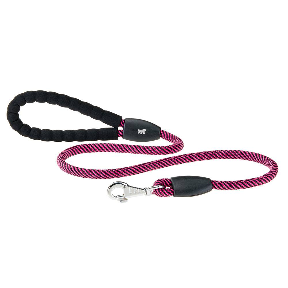 Ferplast - Laisse pour Chiens SPORT EXTREME G13/120, Longe en Nylon Robuste, Poignée Rembourrée Confortable, Rose-Noir - Imagen 1