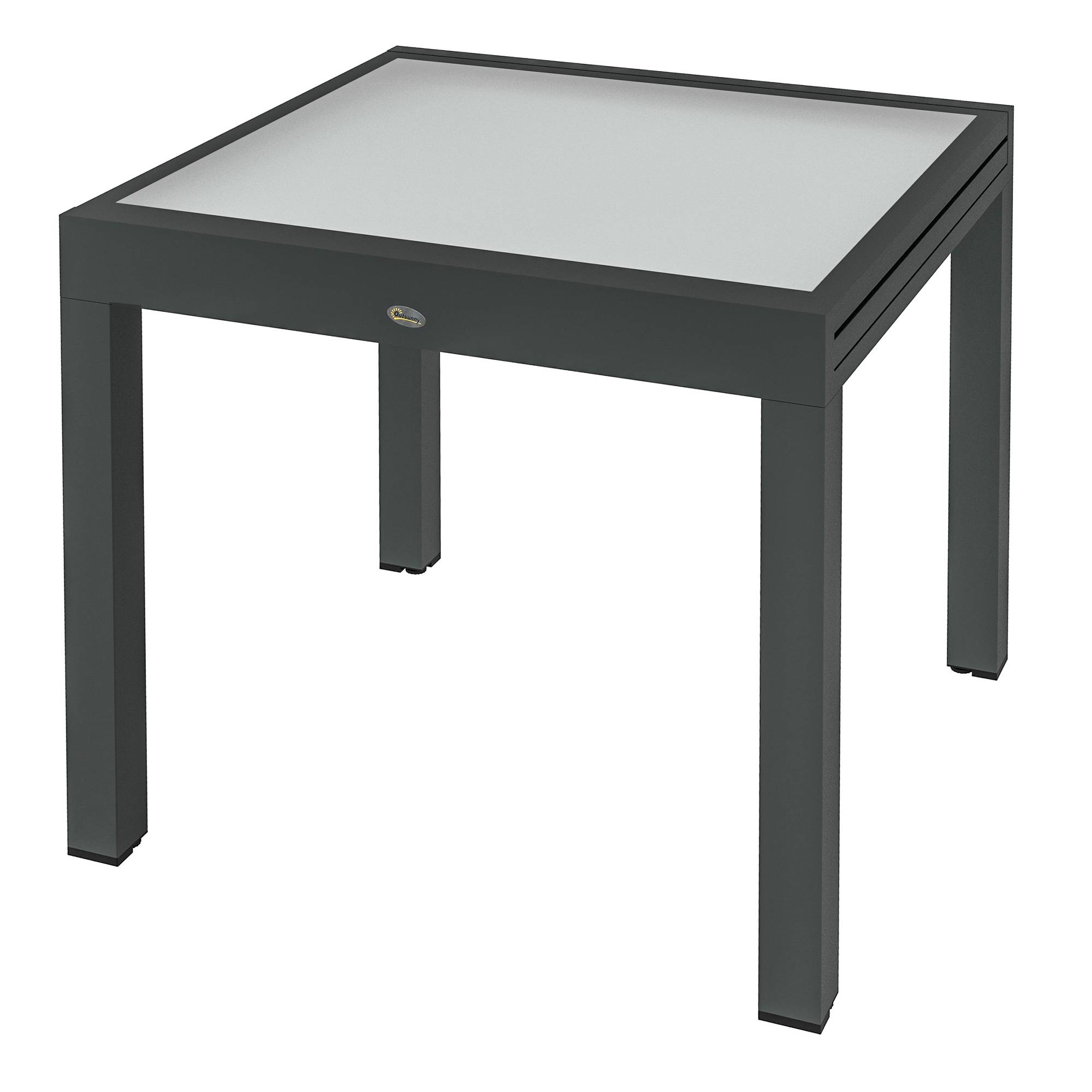Table Extensible de Jardin Grande Taille dim. dépliées 160 x 80 x 75 cm Aluminium Plateau Verre trempé transparent - Image 2