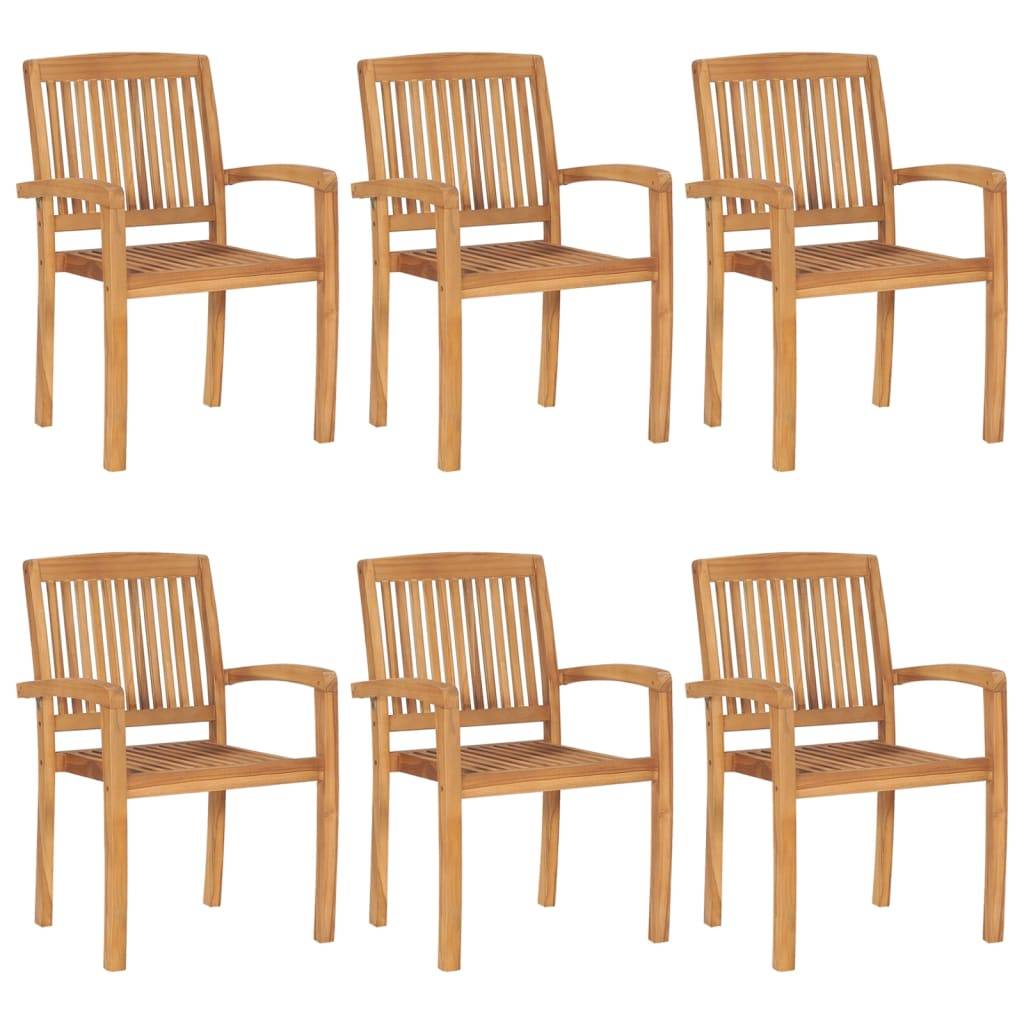 Chaises de jardin empilables teck solide noir 60 x 57.5 x 90 cm, Poids :60.22kg - PANGIVO - Image 2