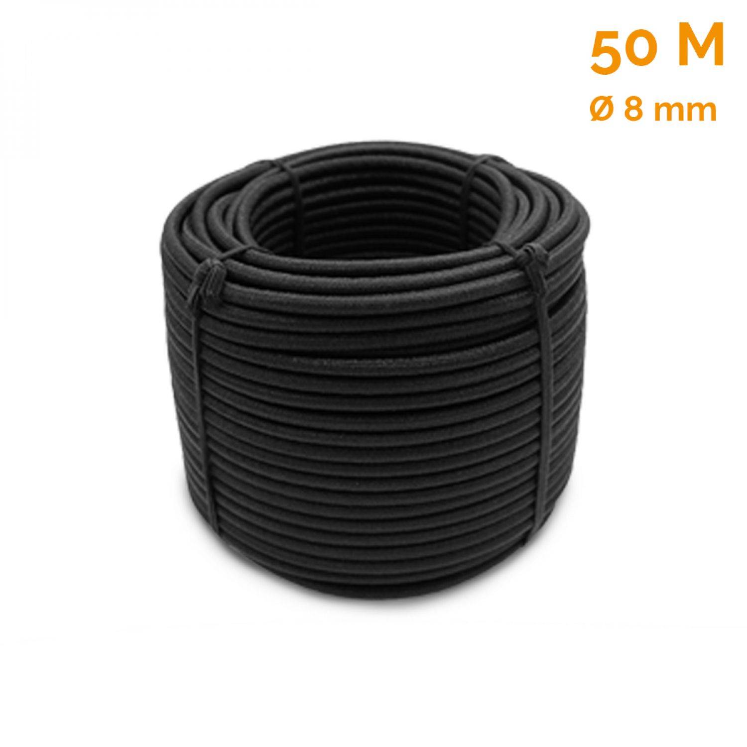Linxor - Bobine, rouleau de tendeur élastique - 50 mètres x 8 mm - Noir - Linxor - Imagen 2