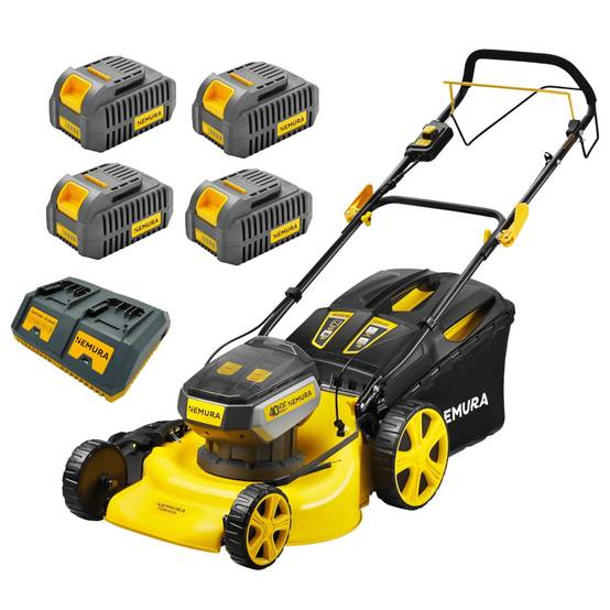 Nemura - Tondeuse A Batterie 80V (2x40V) - Coupe 46cm - Autotractée + 4 Batteries 4Ah + Double Chargeur - Autonomie 1000m2 - Image 1