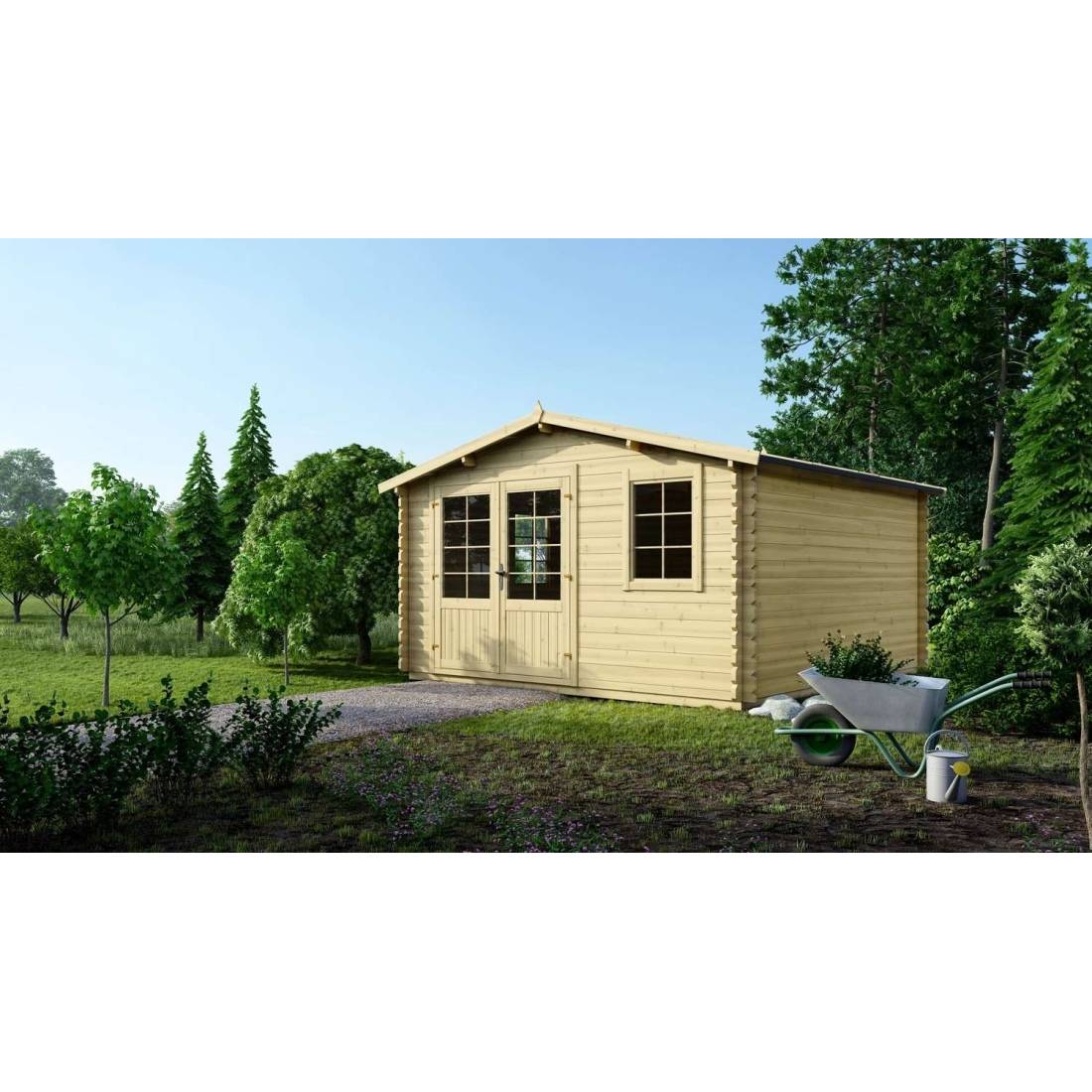 Altanka - Abri de jardin en bois - 16m2 - 4x4m - Ep. 40mm - Couleur: naturel - DOM371 - ALTANKA - Imagen 2
