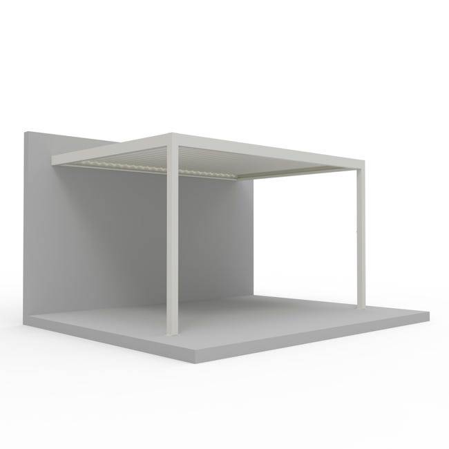 Pergola Bioclimatique Adossée Motorisée Éclairée Aluminium 4x3 Blanc SV ORIAL France - Image 4