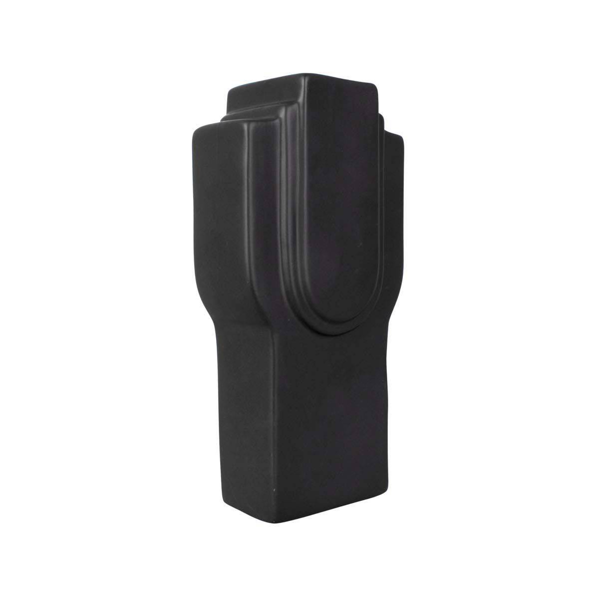 Pt Living - Vase en céramique Art rectangles 23 cm Noir - Imagen 1
