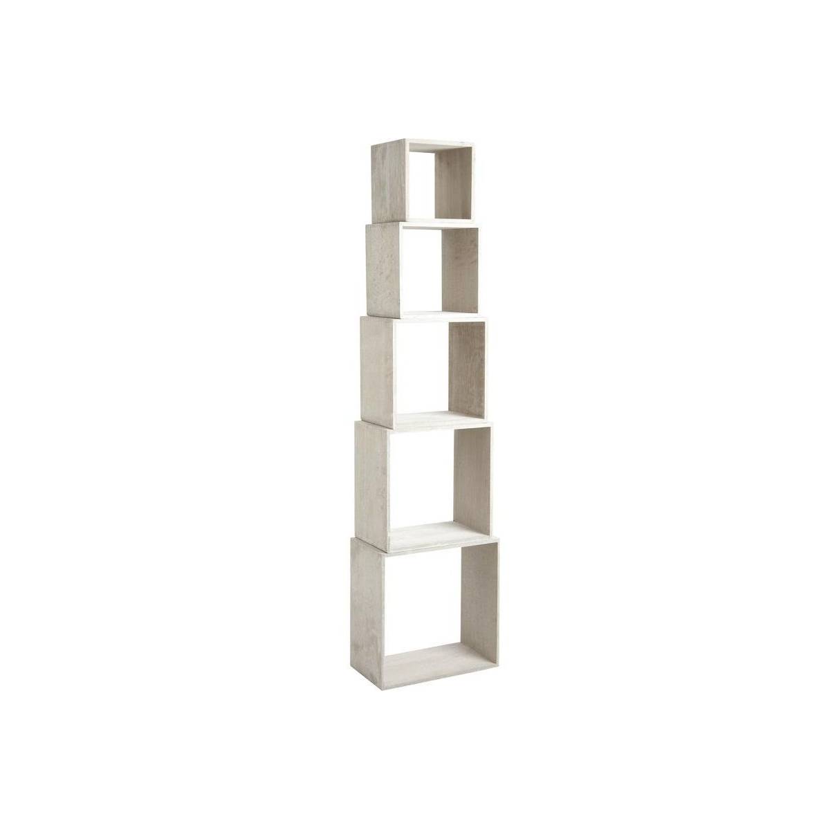 Aubry Gaspard - Étagères cube en bois de paulownia (Lot de 5) - Imagen 1