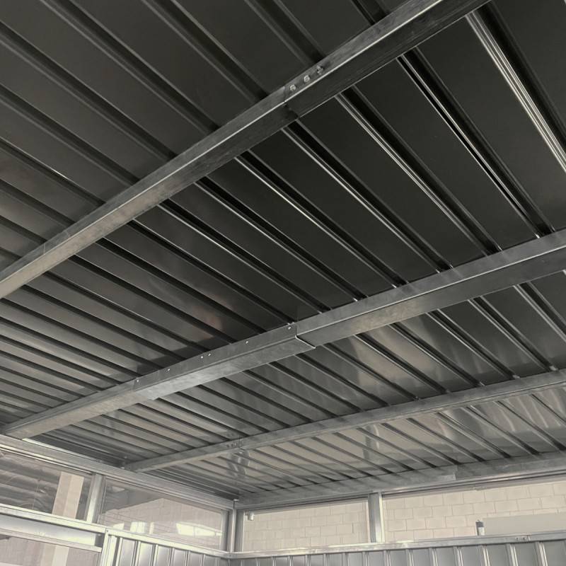 X-Metal - Abri de jardin 6,76m² acier galvanisé toit plat Kosto avec kit d'ancrage X-Métal gris - Image 7