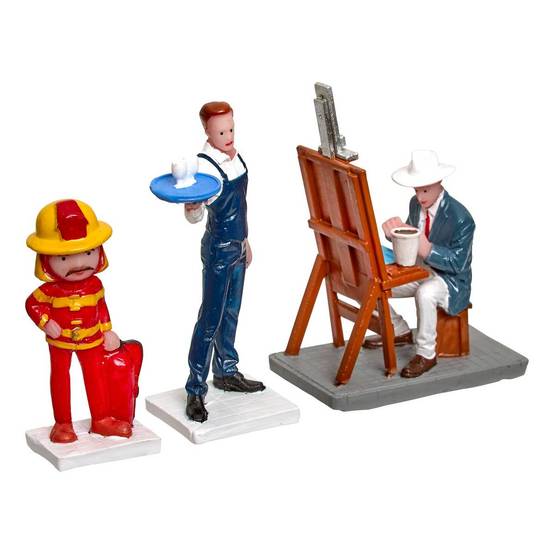 Atmosphera - Lot de 3 santons de village de Noël - Atmosphera Créateur d'intérieur