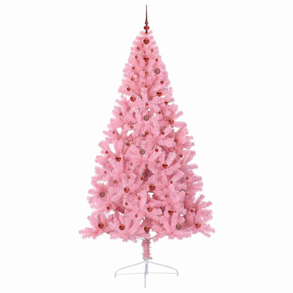 Vidaxl - Sapin de Noël artificiel pré-éclairé Rose 240 cm PVC vidaXL 3397102 - Image 5