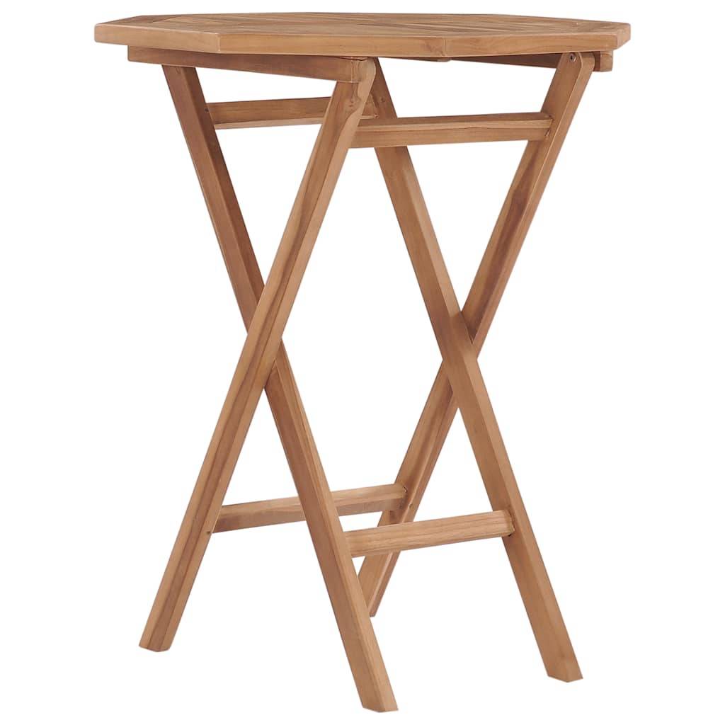 Table pliable jardin bois de teck 60 x 60 x 75 cm, Poids :8.9kg - PANGIVO - Image 1