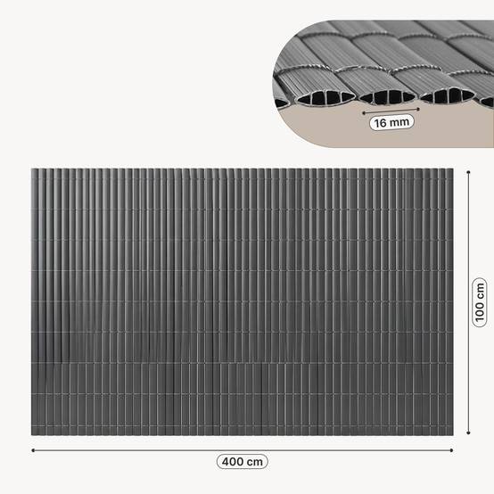 Casa.Pro - Canisse brise-vue en PVC Cefalu 100 x 400 cm 16 mm anthracite casa.pro - Image 5