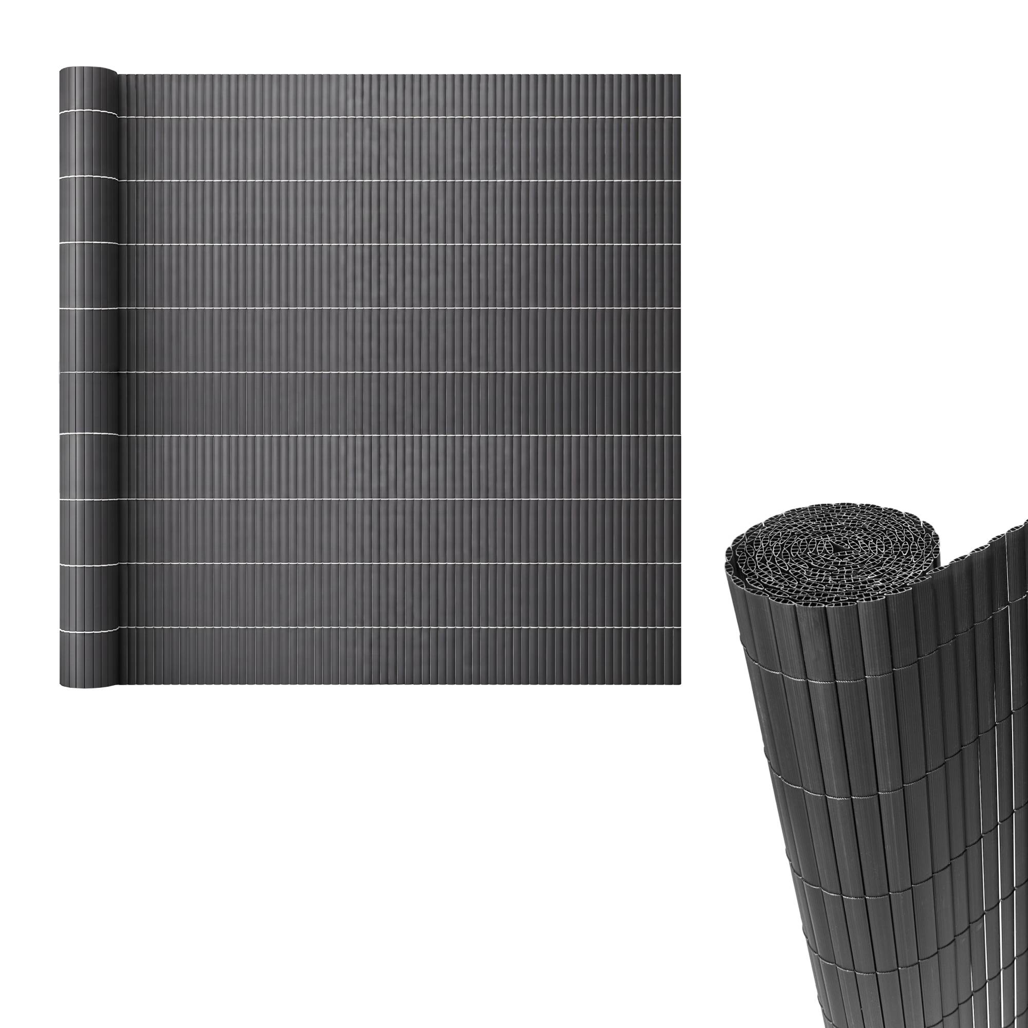 Casa.Pro - Canisse brise-vue en PVC Cefalu 100 x 400 cm 16 mm anthracite casa.pro - Image 2