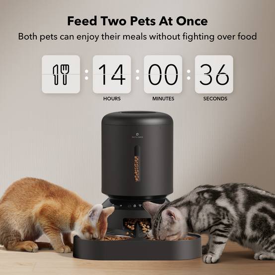 Petlibro Granary Distributeur de croquettes automatique WiFi double Noir - Image 4