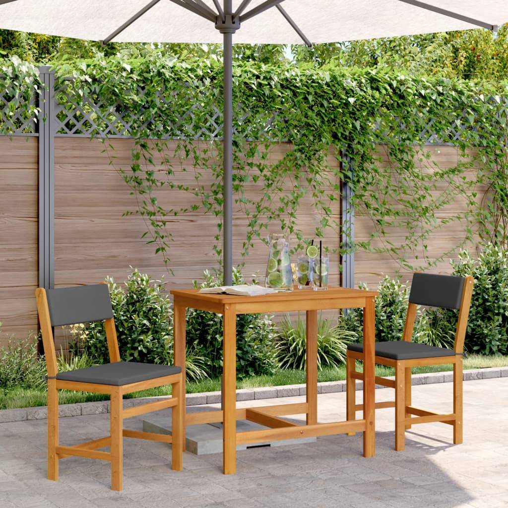 Ensemble de 3pcs balcon - Salon De Jardin - Mobilier extérieur avec coussins bois massif d'acacia MI451 - Image 2