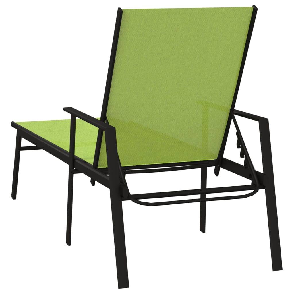 Helloshop26 - Transat chaise longue bain de soleil lit de jardin terrasse meuble d'extérieur acier et tissu textilène vert - Imagen 5