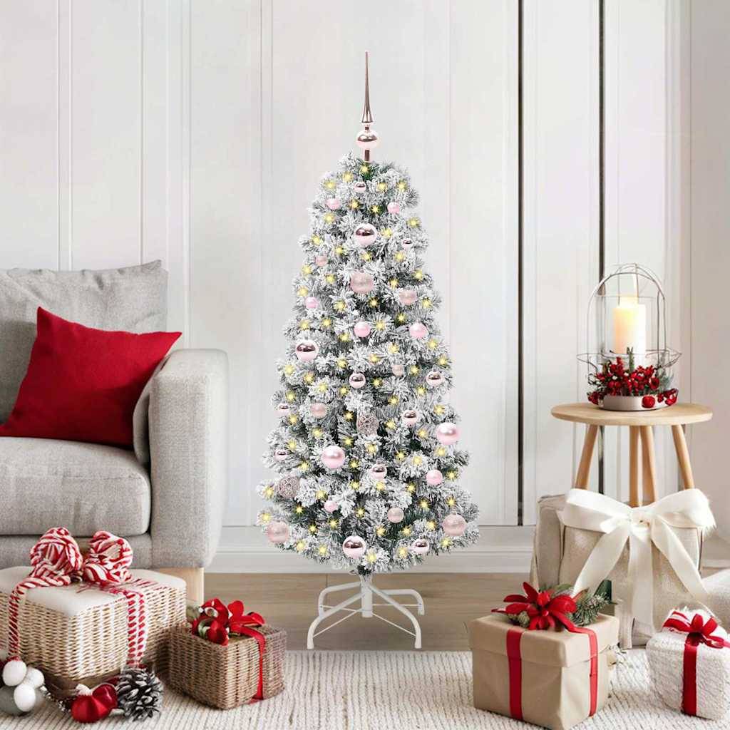 ComfortXL - Petit Sapin de Noël Artificiel 120 cm Lumineux, Pack Complet Déco avec 61 Boules et Cimier – ComfortXL Outdoor Living