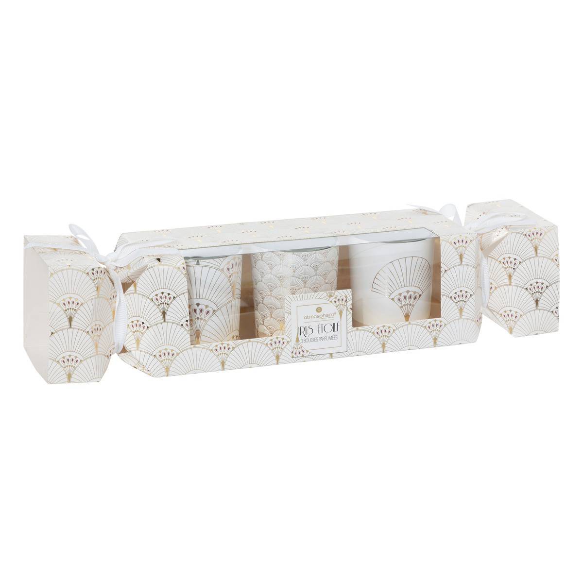 Fééric Lights & Christmas - Bougie parfumée photophore imprimé chic 45g x3 - Atmosphera Créateur d'intérieur - Imagen 1