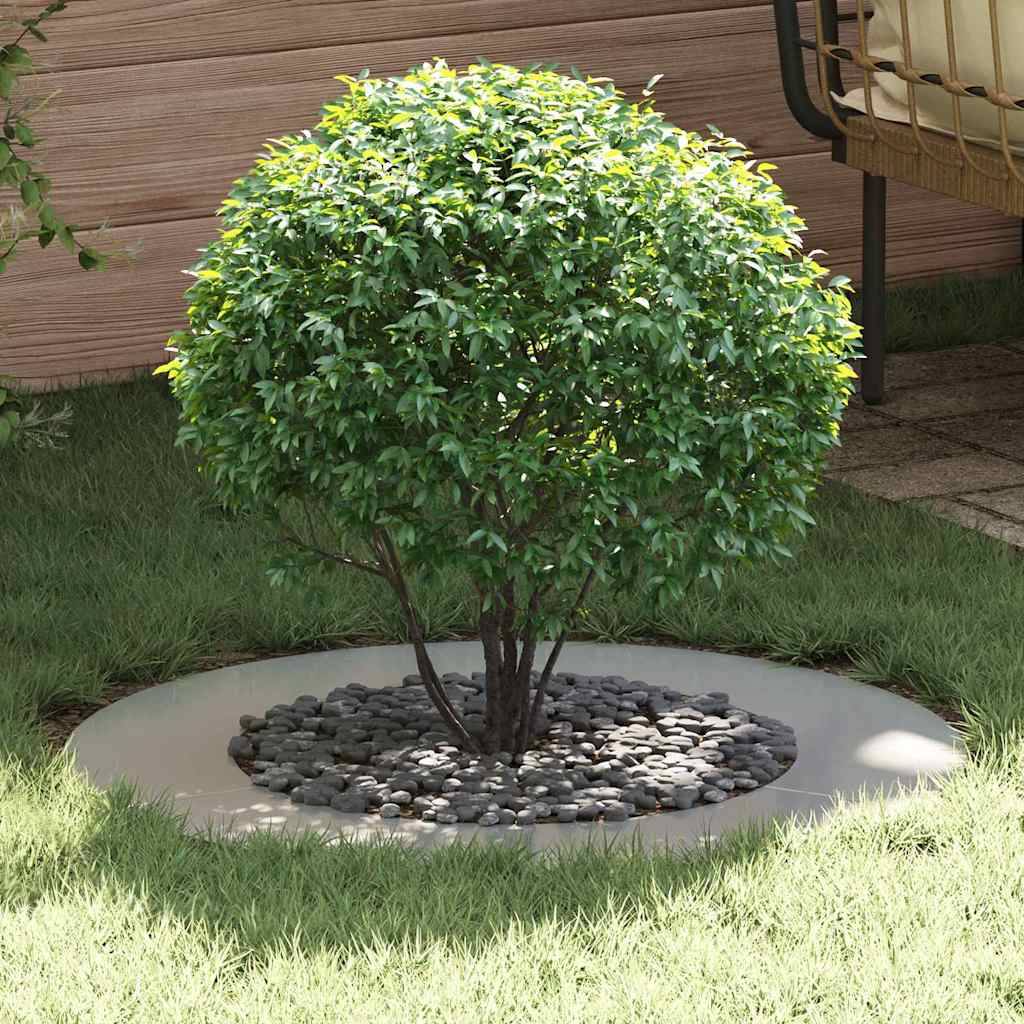 Entourage d'Arbre Plat Acier Galvanisé pour Jardin Protection Parterre Ø80 cm Gris - ComfortXL Outdoor Living - Image 1
