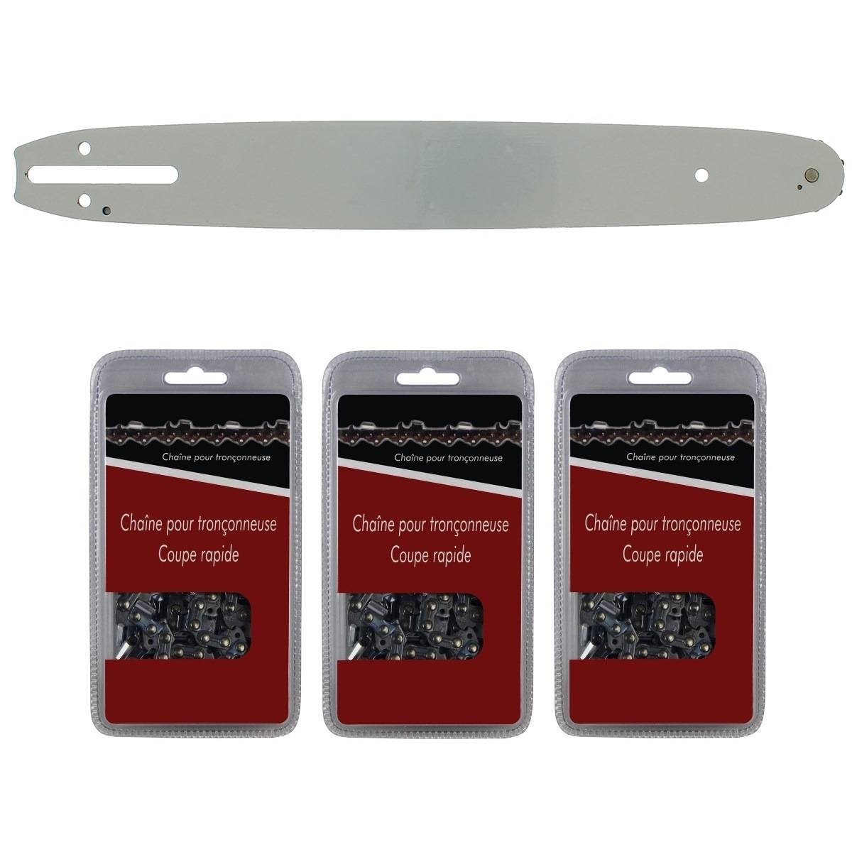 Gt Market - Guide 35 cm (14 pouces) + lot de 3 chaînes 52 maillons - Compatible tronçonneuses HUSQVARNA - GT MARKET - Imagen 1