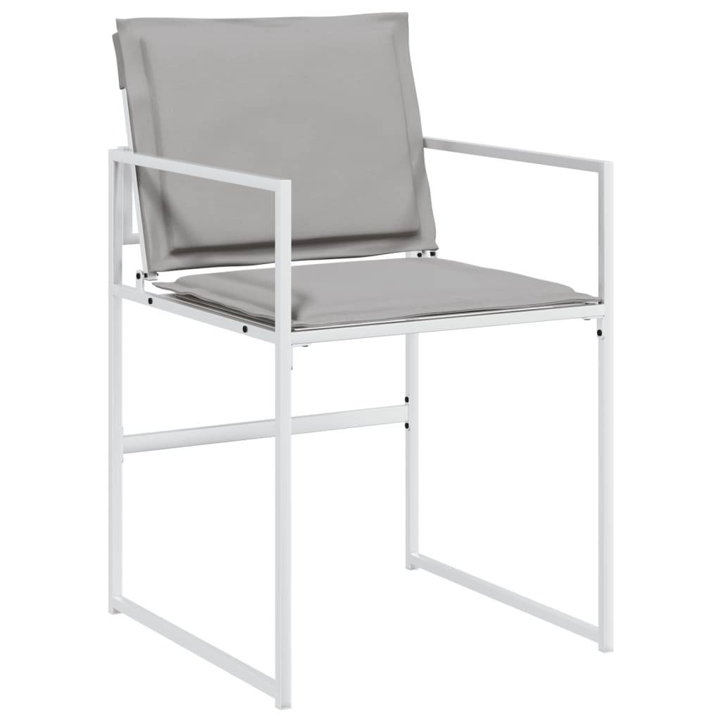 Grand Salon de Jardin 9 Pièces Acier Blanc et Textilène Table Verre 220cm Chaises Pliantes – ComfortXL Outdoor Living - Image 4