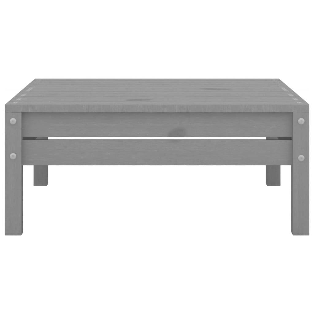 Helloshop26 - Salon de jardin meuble d'extérieur ensemble de mobilier 5 pièces gris bois de pin massif - Imagen 6