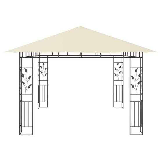 Tonnelle Aluminium Crème avec Moustiquaire et LED 4 x 3 x 2.73 m - PANGIVO - Image 6