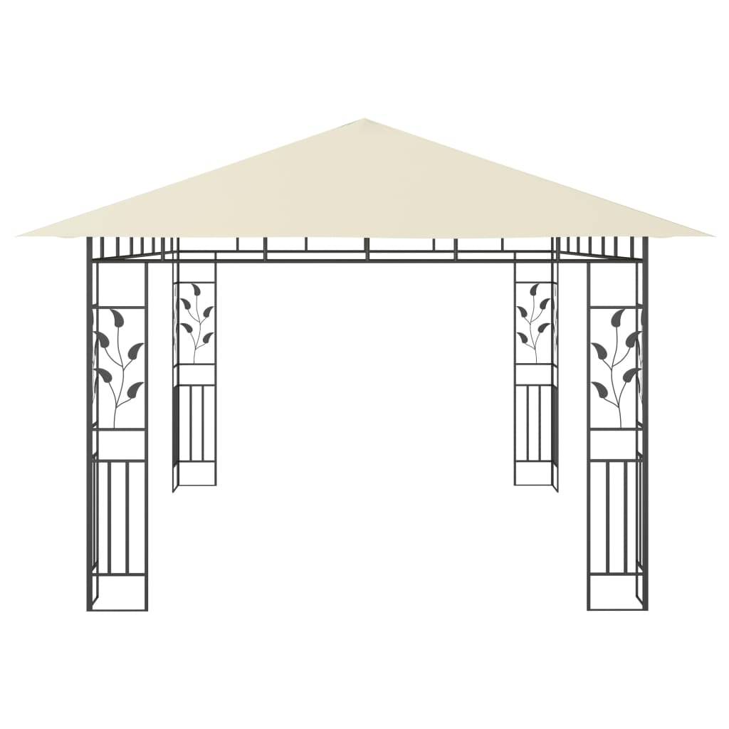 Tonnelle Aluminium Crème avec Moustiquaire et LED 4 x 3 x 2.73 m - PANGIVO - Image 6