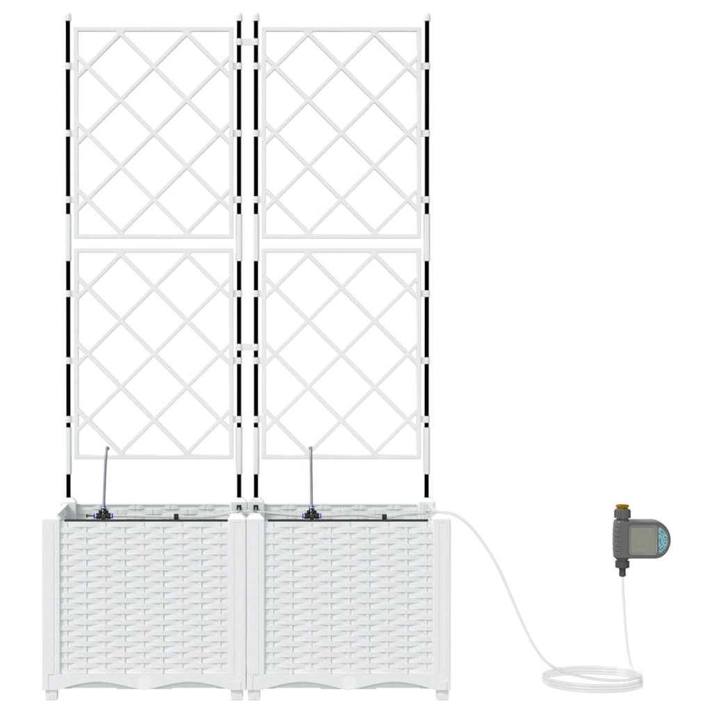 Cache-pot de jardin 2 pcs | Bac à fleurs Blanc Acier - Image 6