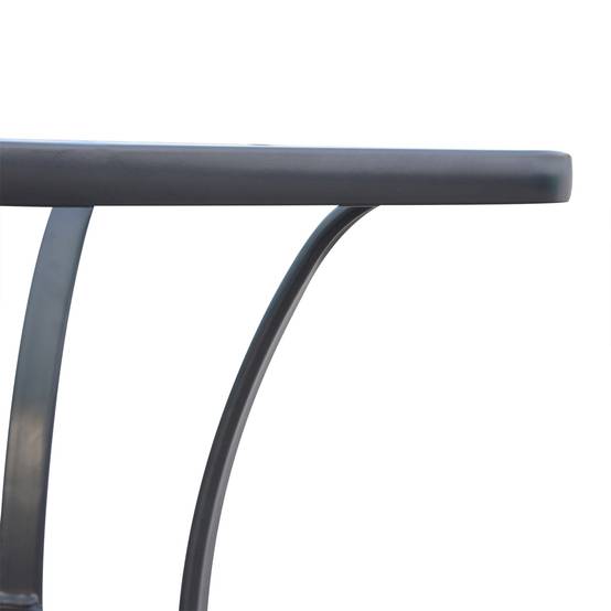 ComfortXL - Table de jardin bistrot métal noir verre trempé 68,5 x 68,5 x 84 cm balcon terrasse - ComfortXL Outdoor Living - Image 10