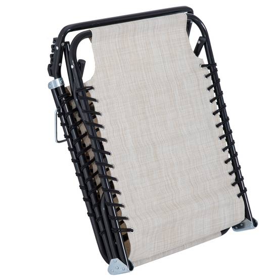 Transat terrasse pliable 4 positions robuste charge 120kg usage extérieur crème - Image 8