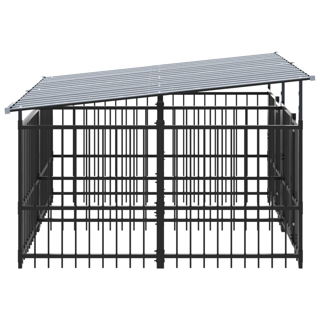 Vidaxl - Chenil d'extérieur avec toit pour chiens Acier 3,75 m² vidaXL 3124589 - Imagen 5