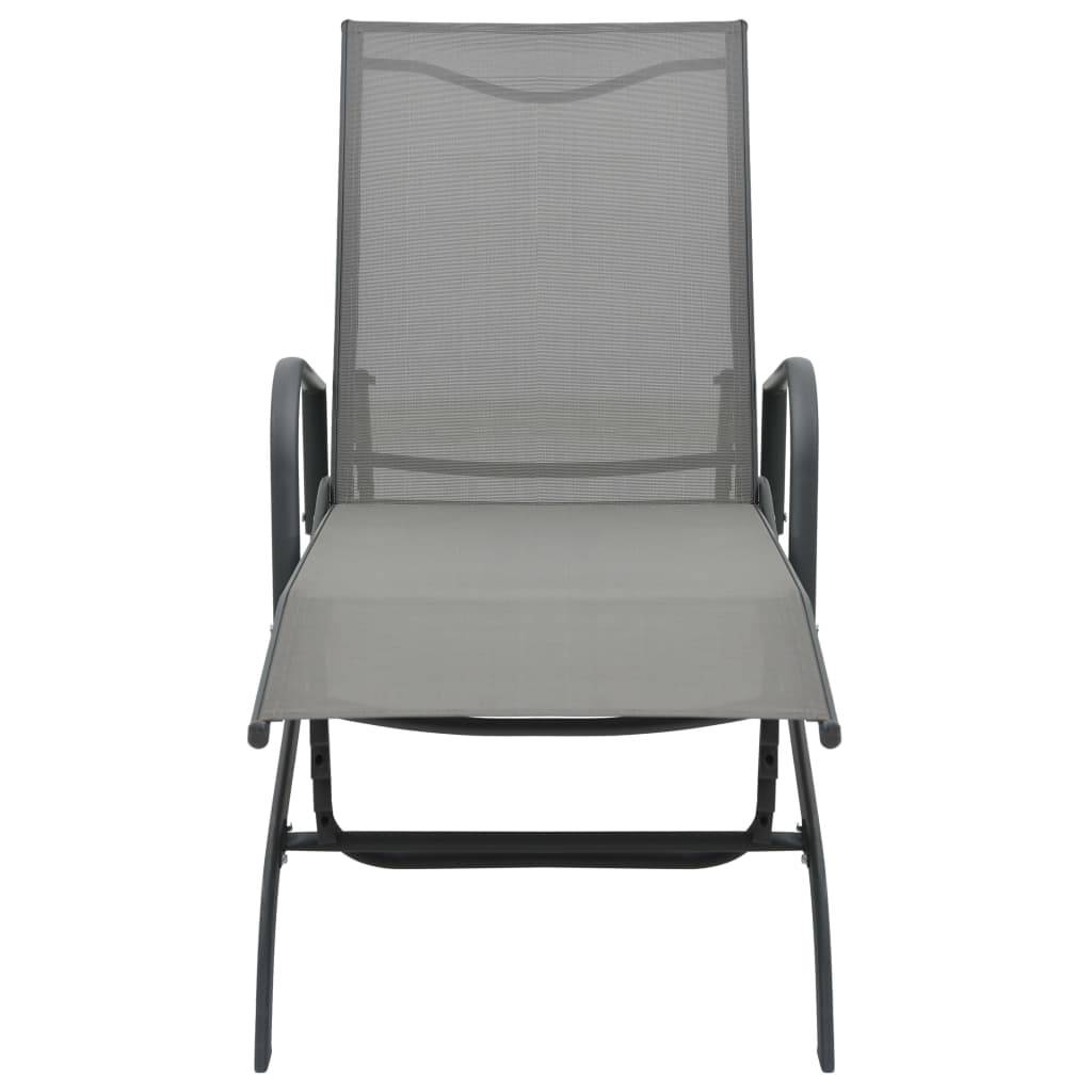Helloshop26 - Transat chaise longue bain de soleil lit de jardin terrasse meuble d'extérieur acier et textilène - Imagen 2