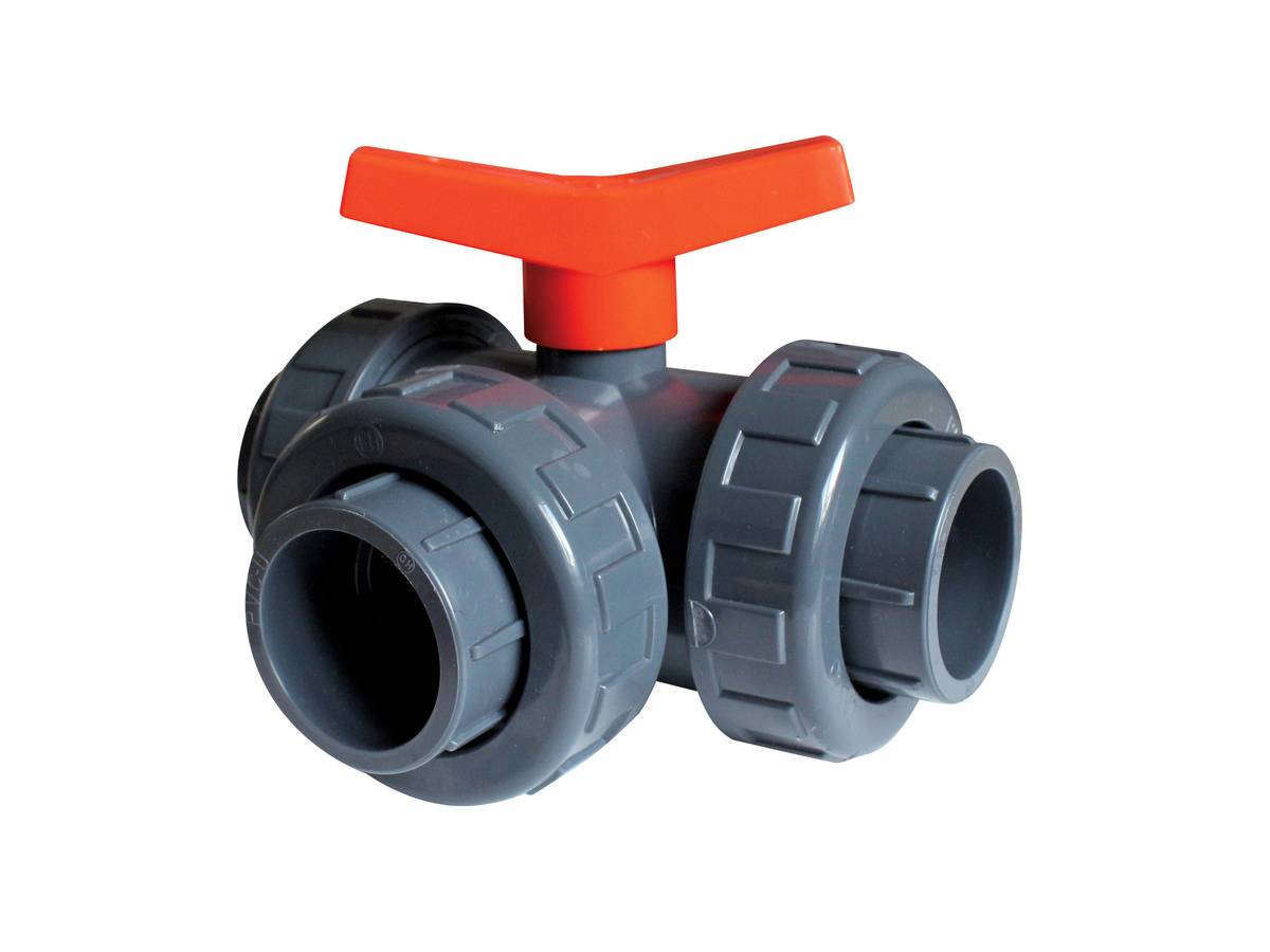 Fitt - Vanne 3 voies PVC pression en T Ø 63 mm - Fitt - Imagen 2