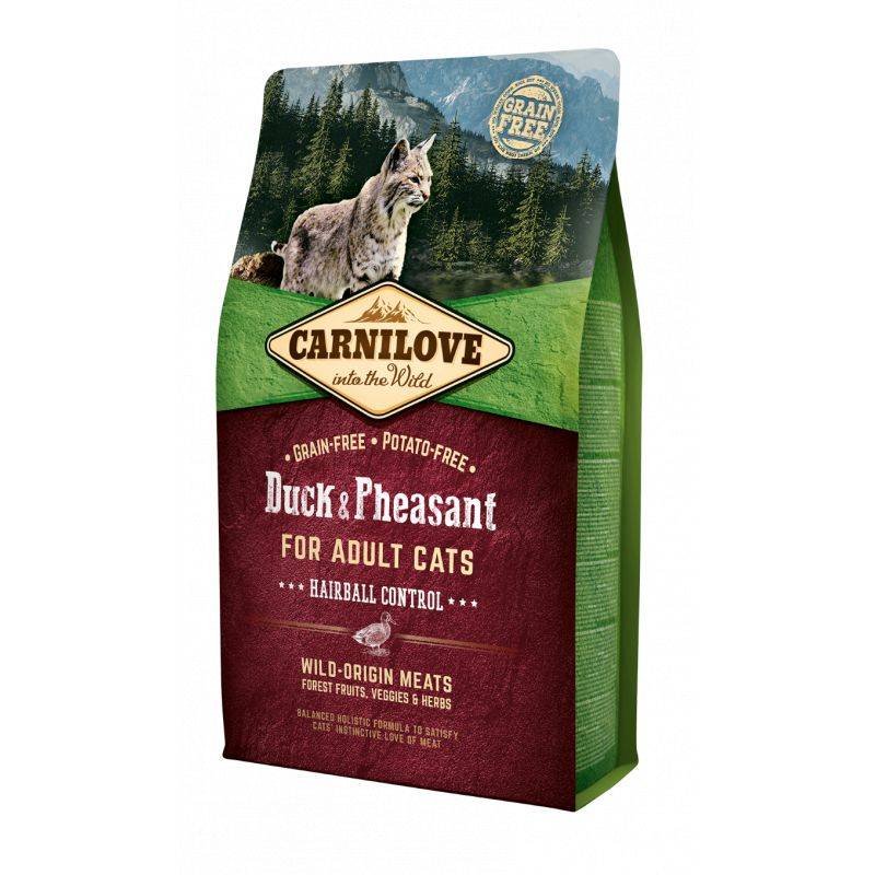 Carnilove - Croquettes chat Adulte Hairball Canard et faisan - Carnilove 6 kg