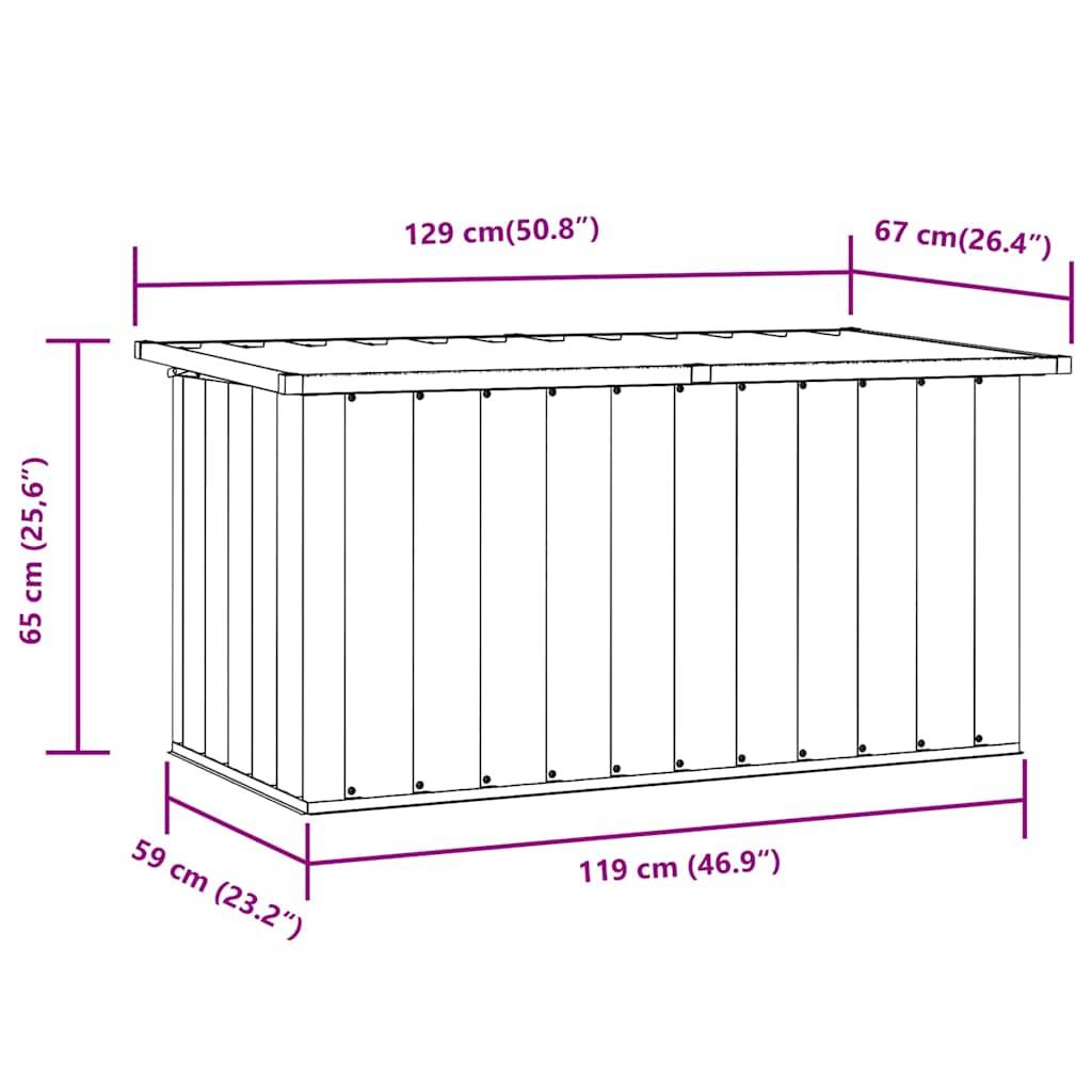 Vidaxl - Boîte de rangement de jardin Anthracite 129x67x65 cm vidaXL 46263 - Image 3