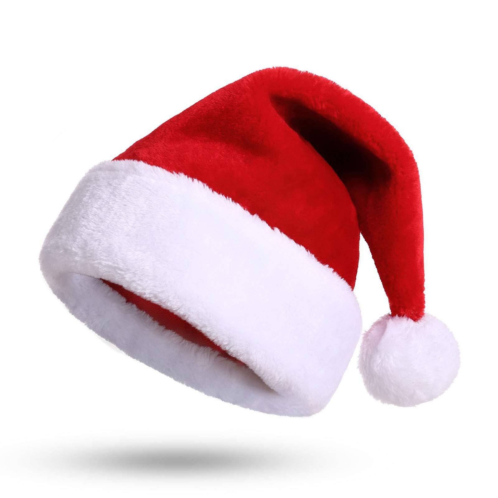 Décorations de Noël en  rouge pour enfants, bonnet de Père Noël, 38 x 28 cm, lot de 2 - Image 2
