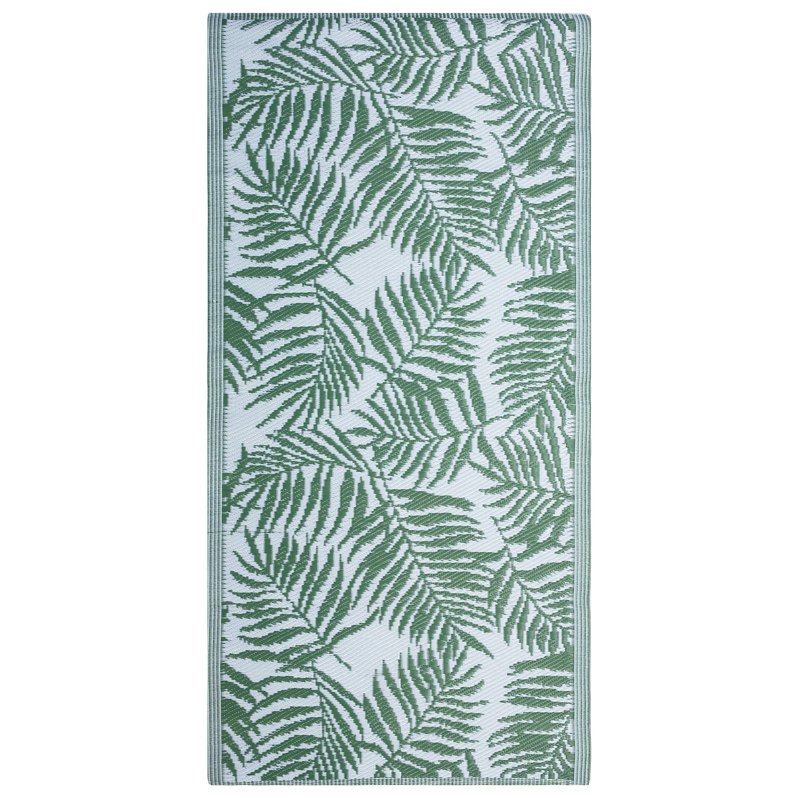 Beliani - Tapis Rectangulaire d'Extérieur Vert Foncé en Polypropylène Motif Recto Verso Pour Déco De Terrasse Design - Imagen 1