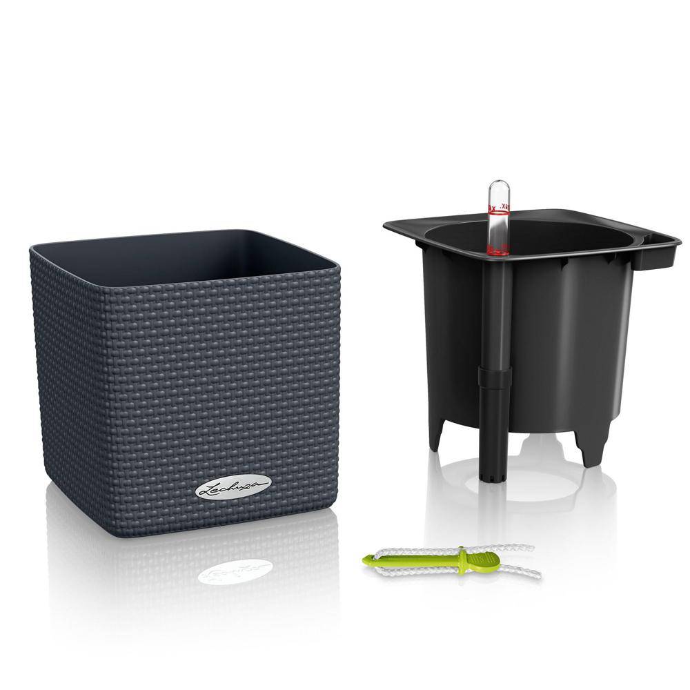 Lechuza - CUBE Color 16 - Kit Complet, gris ardoise 16 cm Lechuza - Imagen 2