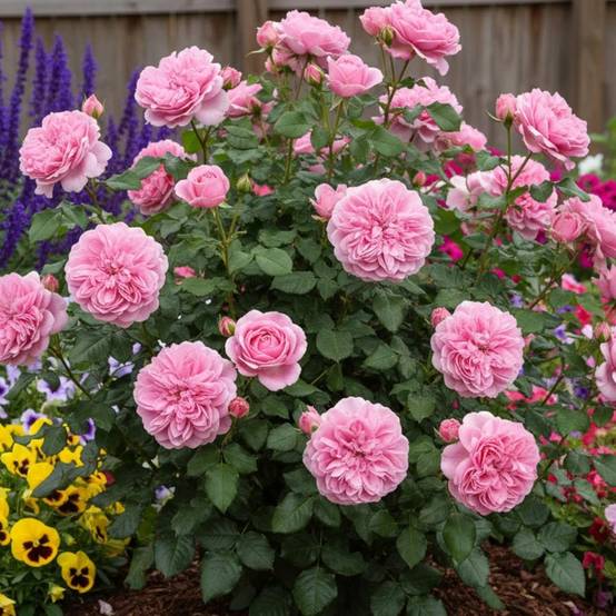 Rosier ancien Jacques Cartier à fleurs Rose/ - feuillage Caduc - Pot de 3L - 20/40 cm - Image 1