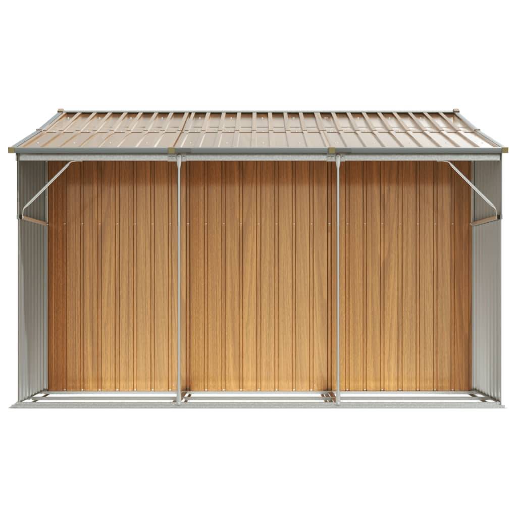 Helloshop26 - Abri de jardin cabane cabanon maison de stockage remise extérieur hangar outils robuste clair 277 x 279 x 179 cm acier galvanisé marron - Imagen 5