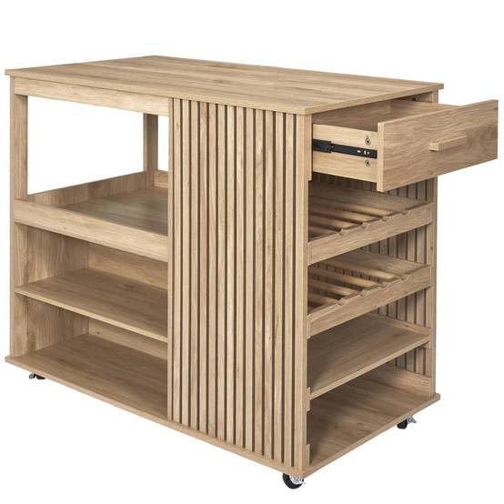 The Home Deco Factory - Ilot de cuisine en bois Klaus - Image 5