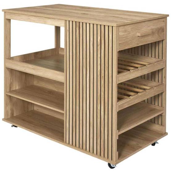 The Home Deco Factory - Ilot de cuisine en bois Klaus - Image 1
