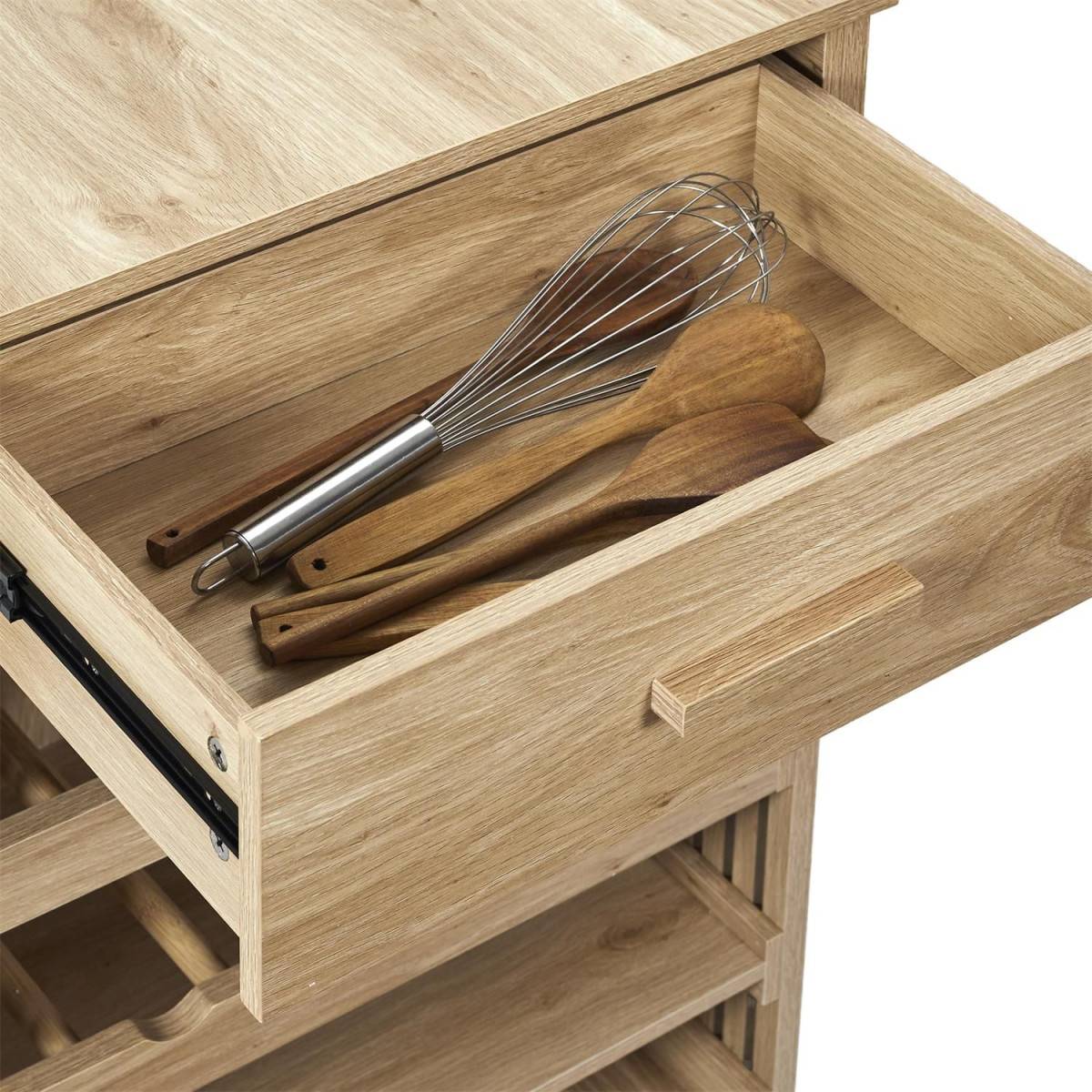 The Home Deco Factory - Ilot de cuisine en bois Klaus - Image 8