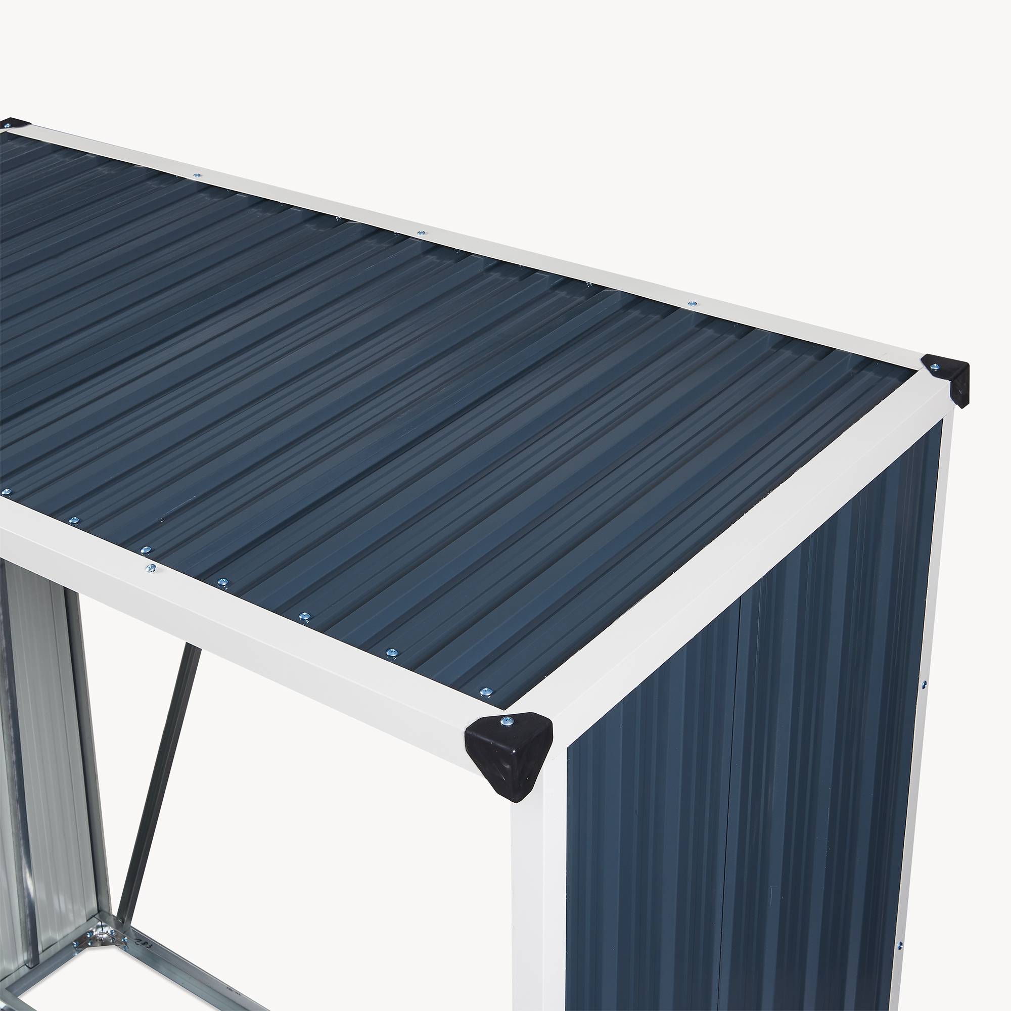 Casa.Pro - Leñera para almacenamiento exterior de acero galvanizado 156 x 80 x 152 cm gris antracita [casa.pro] - Imagen 8