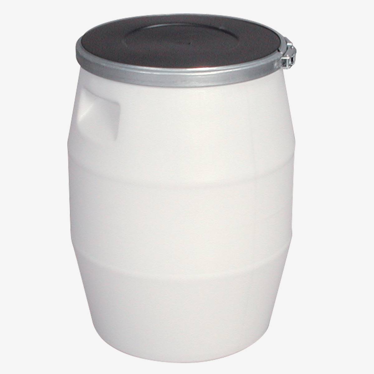 Fût 50 L + genouillère métal + couvercle - blanc - Gilac