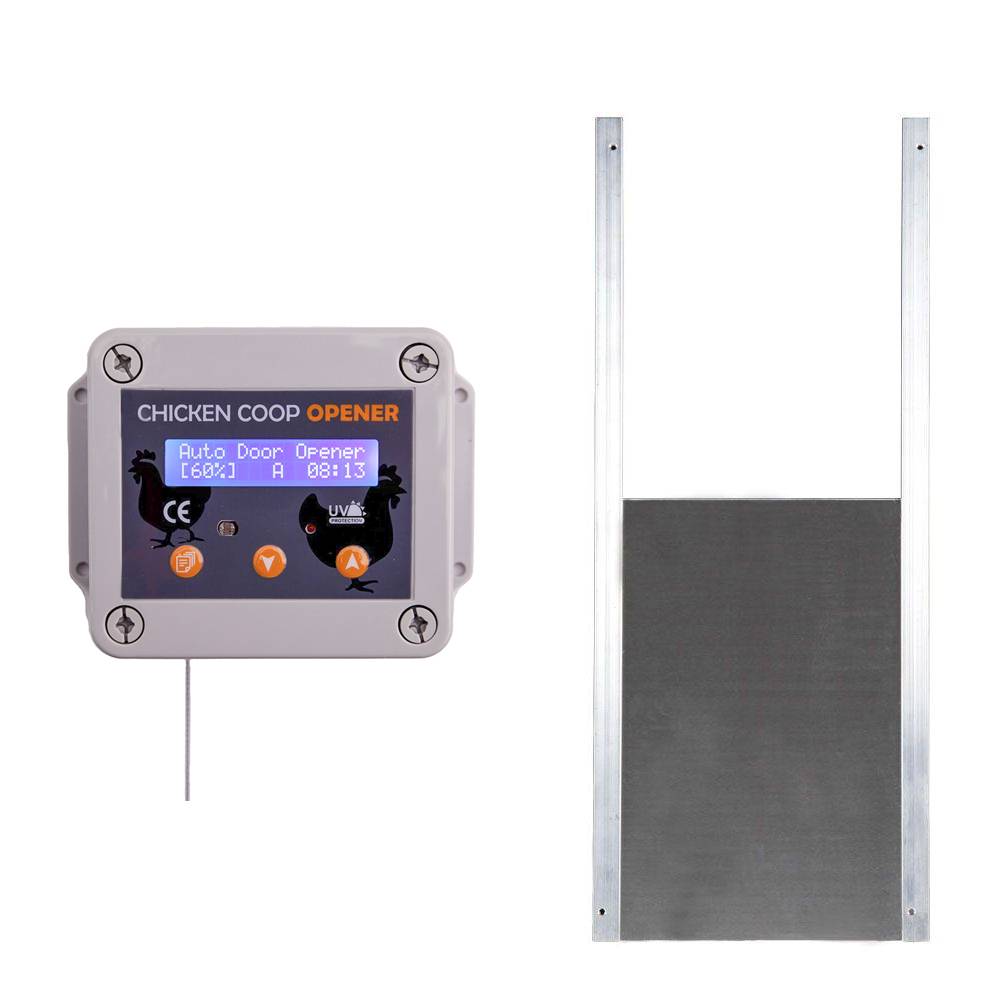 Chick'a - Portier automatique + trappe aluminium pour poulailler - Imagen 1