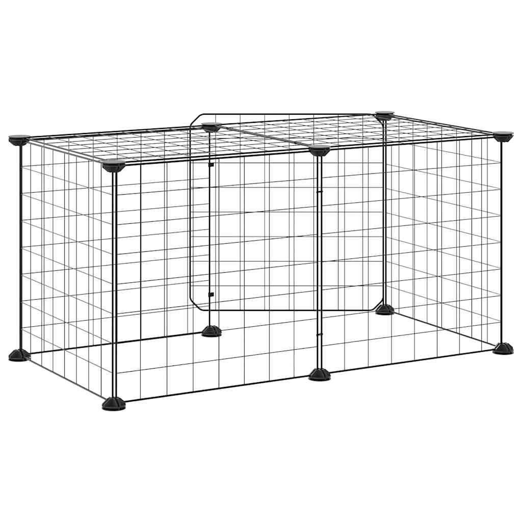 Vidaxl - Cage animaux de compagnie à 8 panneaux et porte Noir 70x35x35 cm vidaXL 3114050 - Imagen 7